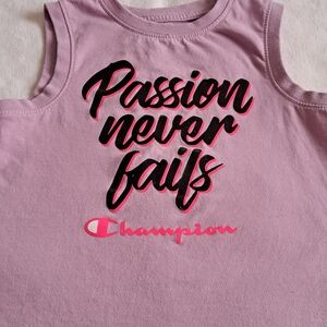 Champion Kids Tank Top in Light Pink with Bold Print